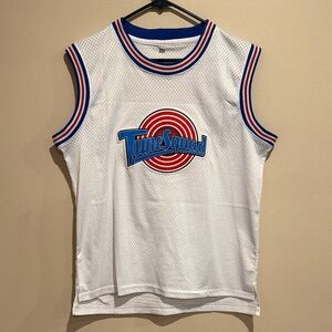 💙Michael Jordan Space Jam White Basketball Tune Squad Jersey Academic Athletic